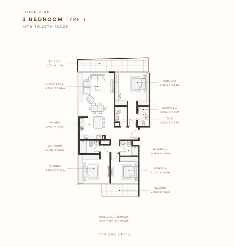 3 Bed Apartment