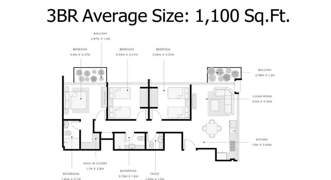 3 Bed Apartment