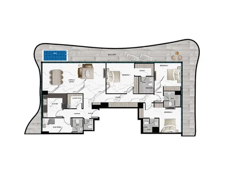 3 Bed Apartment